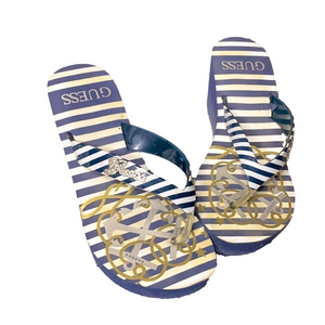 🌷GUESS🌷 Sailor Blue & White Platform 3” Wedge Beach Sandals